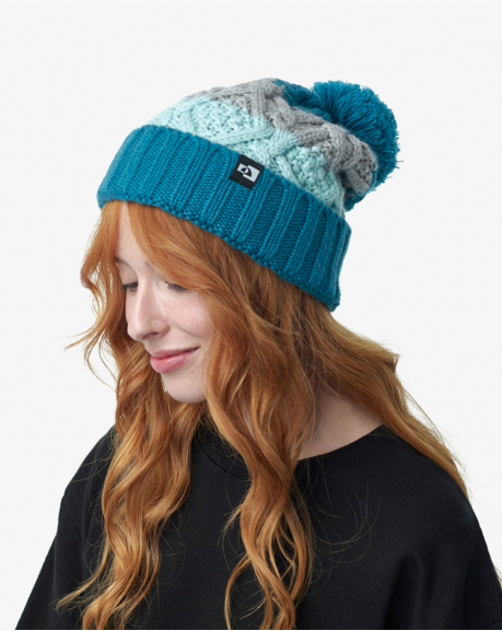 Gorro Everest Listrado - Verde Água