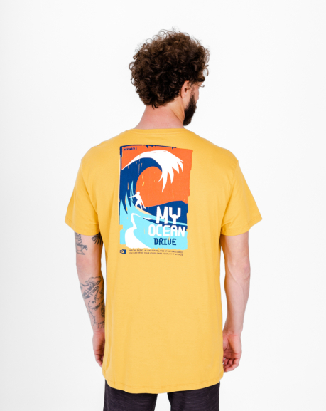 Camiseta All Gender Ocean Drive - Amarelo Mango