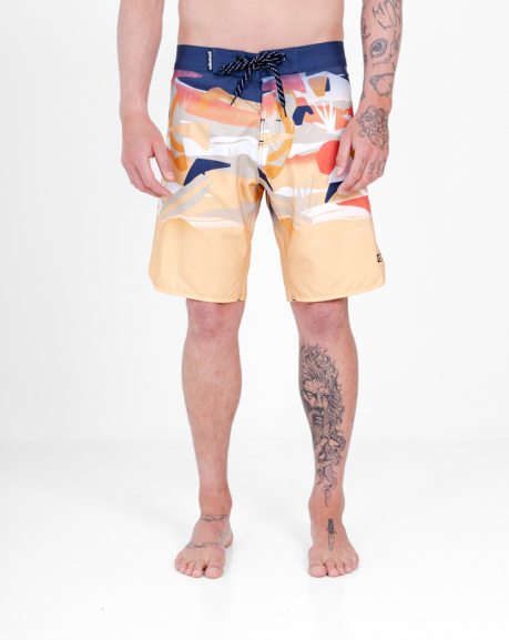 Boardshort Knots - Amarelo e Azul Marinho