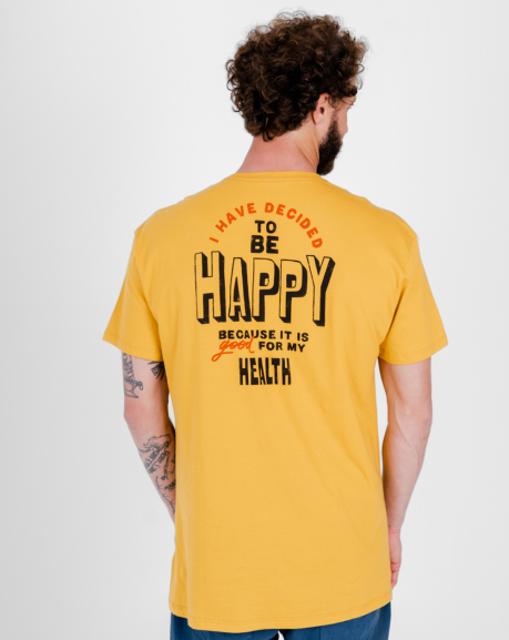 Camiseta All Gender Be Happy - Amarelo Mango